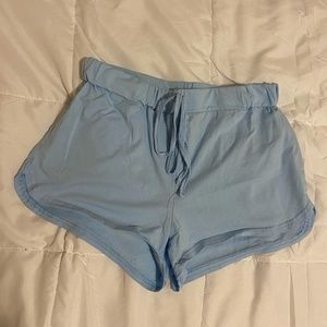 blue shein sleep shorts